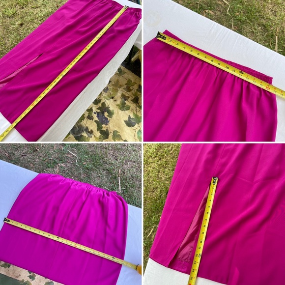 VTG PINK SATIN 3 Piece SUIT JACKET SKIRT & VEST RHINESTONES Dance Party - Picture 6 of 15